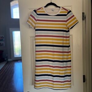 Old Navy Fitted Crew-Neck Striped Tee Dress
